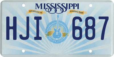 MS license plate HJI687