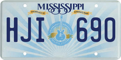 MS license plate HJI690