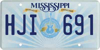 MS license plate HJI691