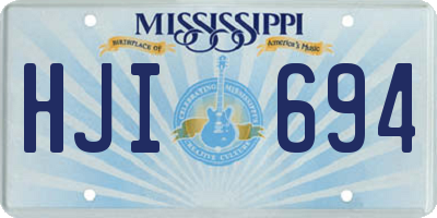 MS license plate HJI694
