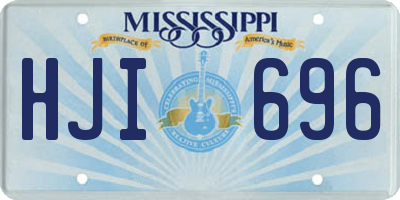 MS license plate HJI696