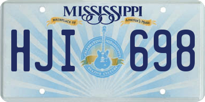 MS license plate HJI698