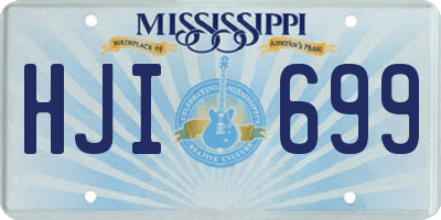 MS license plate HJI699