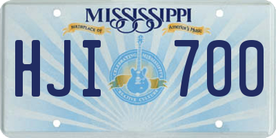 MS license plate HJI700