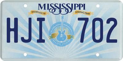 MS license plate HJI702