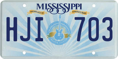 MS license plate HJI703