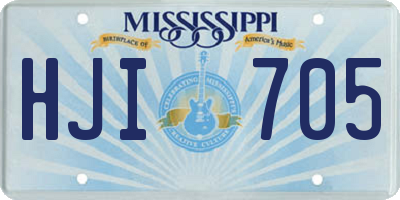 MS license plate HJI705