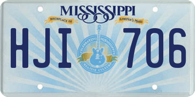 MS license plate HJI706