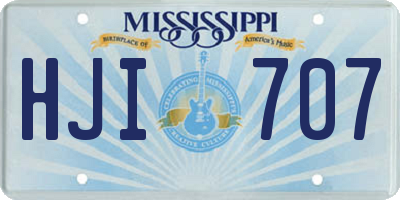 MS license plate HJI707
