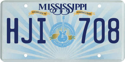 MS license plate HJI708