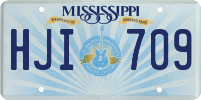 MS license plate HJI709