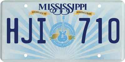 MS license plate HJI710