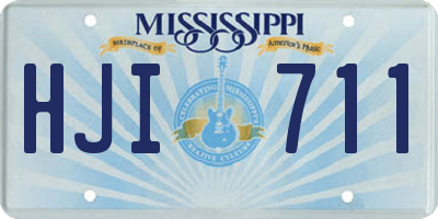MS license plate HJI711