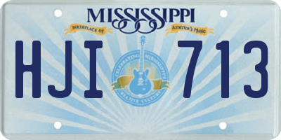 MS license plate HJI713