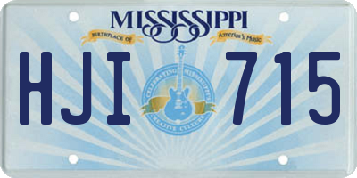 MS license plate HJI715