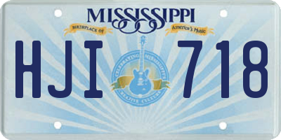 MS license plate HJI718