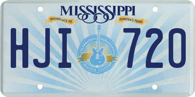 MS license plate HJI720