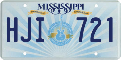 MS license plate HJI721