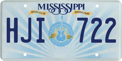 MS license plate HJI722