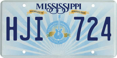 MS license plate HJI724