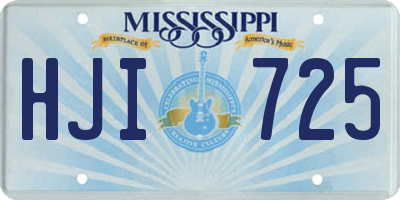 MS license plate HJI725