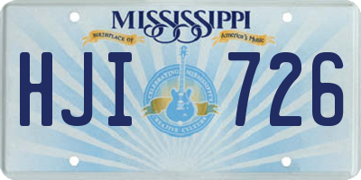 MS license plate HJI726