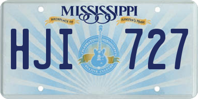 MS license plate HJI727