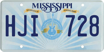 MS license plate HJI728