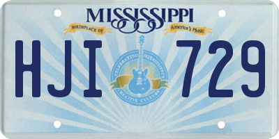 MS license plate HJI729