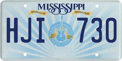 MS license plate HJI730