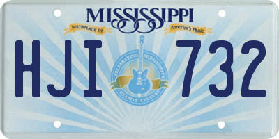 MS license plate HJI732