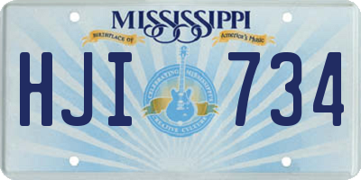 MS license plate HJI734
