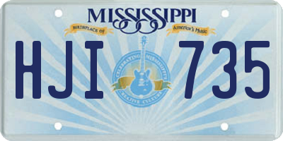 MS license plate HJI735