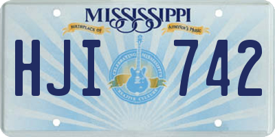MS license plate HJI742