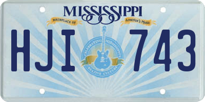 MS license plate HJI743