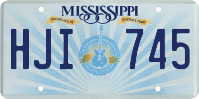MS license plate HJI745