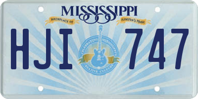 MS license plate HJI747