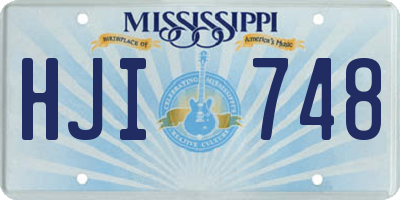 MS license plate HJI748