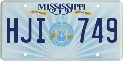 MS license plate HJI749