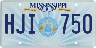 MS license plate HJI750