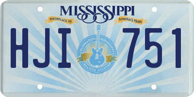 MS license plate HJI751