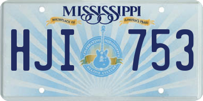 MS license plate HJI753