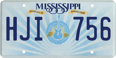 MS license plate HJI756