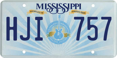 MS license plate HJI757