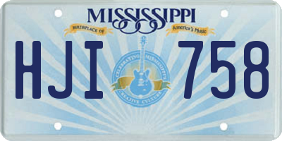 MS license plate HJI758