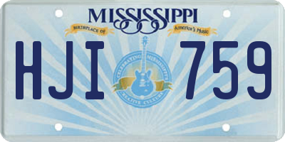 MS license plate HJI759