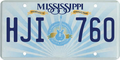MS license plate HJI760