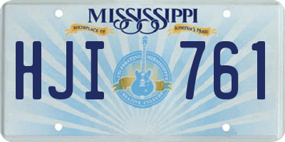 MS license plate HJI761