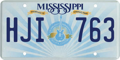 MS license plate HJI763