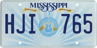 MS license plate HJI765